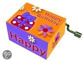 Fridolin Muziekdoosje: ” happy birthday” kado met bloem
