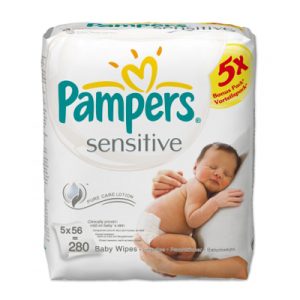 Pampers Sensitive Billendoekjes Voordeelverpakking / 5 x 56 stuks