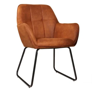SET DEAL 4 stuks: Eetkamerstoel cognac microvezel Mae