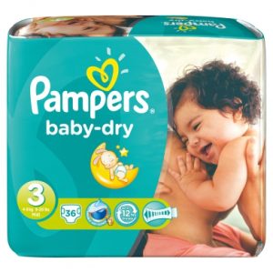 Pampers Baby-Dry maat 3 Midi (4-9 kg) Spaarpack 36